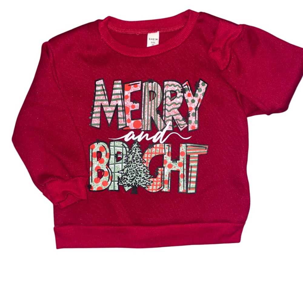 SHEIN Red Kids Festive Sweatshirt